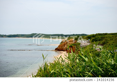 Natsuigahama coast where white waves hit 141014156