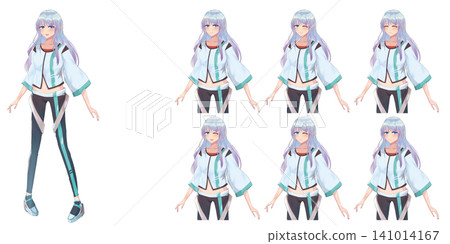 賽博龐克少女角色全身插畫,適用於TRPG/遊戲 - 動漫/漫畫風格插畫 賽博龐克少女角色全身插畫,適用於TRPG/遊戲 - 動漫/漫畫風格插畫 141014167