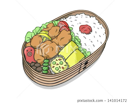 An illustration of a homemade fried chicken bento box. An illustration of a homemade fried chicken bento box. 141014172