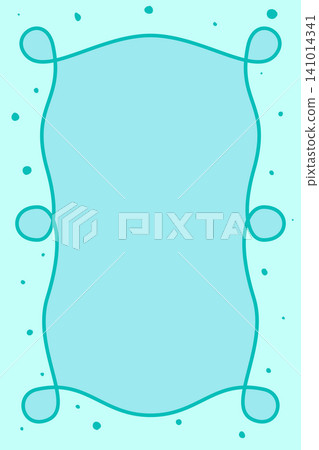 vertical Abstract Turquoise Organic Fluid Background with Copy Space 141014341