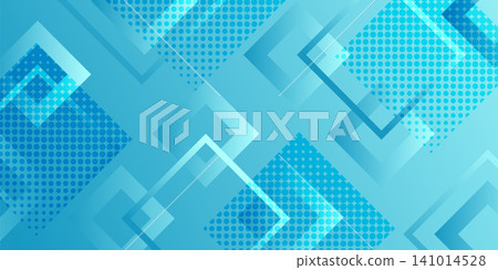 Blue geometric squares and a halftone abstract background Blue geometric squares and a halftone abstract background 141014528