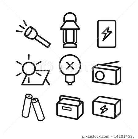 停電應對措施線描圖示集:災害準備 停電應對措施線描圖示集:災害準備 141014553