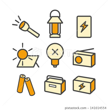 停電準備圖示集(彩色) 停電準備圖示集(彩色) 141014554