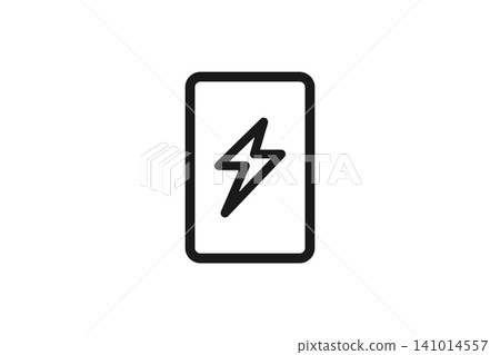 手機電池的線條藝術圖標 手機電池的線條藝術圖標 141014557
