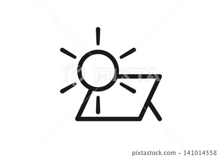 太陽能板和太陽線條圖圖示:發電和停電應對措施 太陽能板和太陽線條圖圖示:發電和停電應對措施 141014558