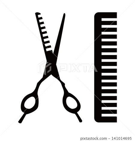 Icon: Scissors and comb Icon: Scissors and comb 141014695