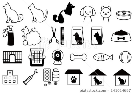 Dog and cat icon set Dog and cat icon set 141014697