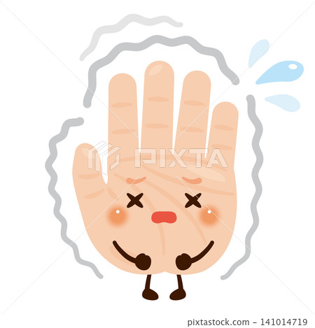 人物插畫,雙手顫抖 人物插畫,雙手顫抖 141014719