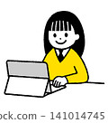 Female student studying on a computer 141014745