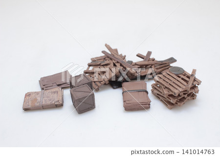 Miniature Wooden Debris And Crates Pile Arrangement Miniature Wooden Debris And Crates Pile Arrangement 141014763