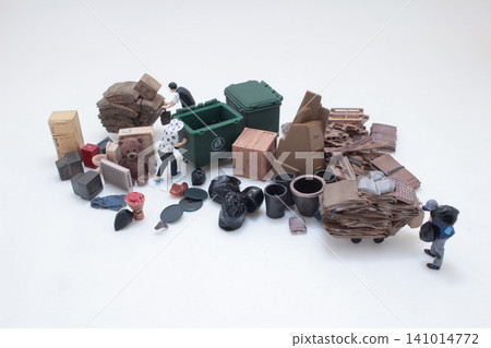 Miniature Waste Sorting Scene With Recycling Concept 141014772