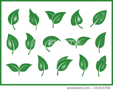 Natural green leaf stamp illustration Natural green leaf stamp illustration 141014788