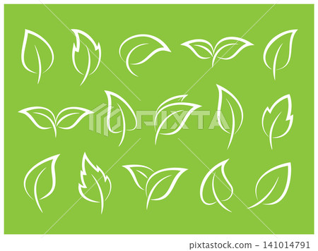 Natural green leaf vector illustration, symbol and logo for natural farming and environmental protection. Natural green leaf vector illustration, symbol and logo for natural farming and environmental protection. 141014791
