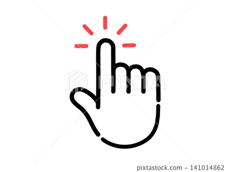 Simple hand pointer icon illustration Simple hand pointer icon illustration 141014862