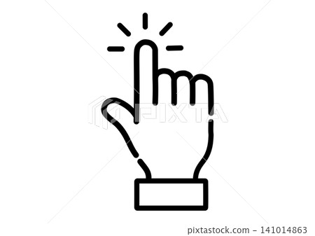 Simple hand pointer icon illustration with sleeves Simple hand pointer icon illustration with sleeves 141014863