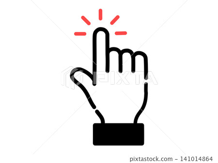 Simple hand pointer icon illustration with sleeves Simple hand pointer icon illustration with sleeves 141014864