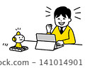A male student who controls robots through programming 141014901