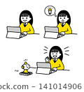 A set of female students taking programming classes. 141014906