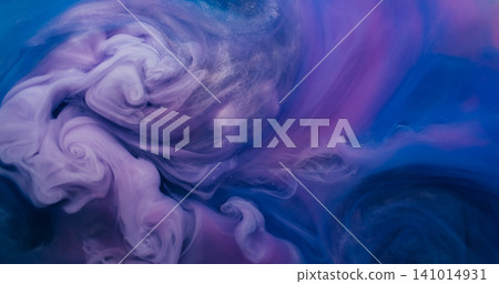 Mist wave. Steam texture. Paint color blend cloud dye dissolve water abstract background. Vibrant twist fantasy splash blur explosion. 141014931