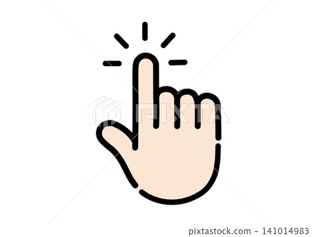 Simple hand pointer icon illustration (color) Simple hand pointer icon illustration (color) 141014983