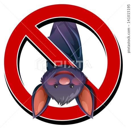 No Bats Allowed Sign with Cartoon Bat Illustration No Bats Allowed Sign with Cartoon Bat Illustration 141015195