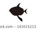 Silhouette illustration of a sunfish on a white background 141015213