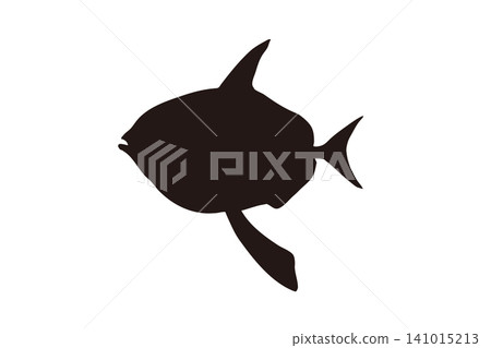 Silhouette illustration of a sunfish on a white background Silhouette illustration of a sunfish on a white background 141015213