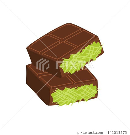 dubai chocolate illustration pistachio dubai chocolate illustration pistachio 141015273