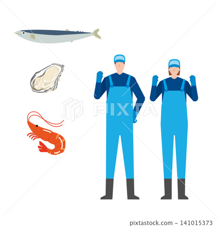 Men and women working in the fishing industry Men and women working in the fishing industry 141015373