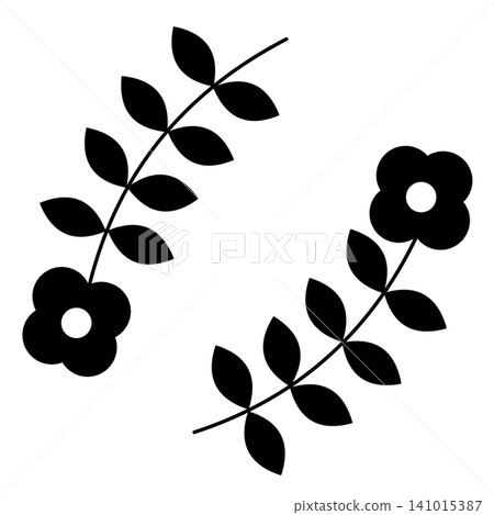 Simple botanical frame material featuring flowers and leaves (illustration) Simple botanical frame material featuring flowers and leaves (illustration) 141015387