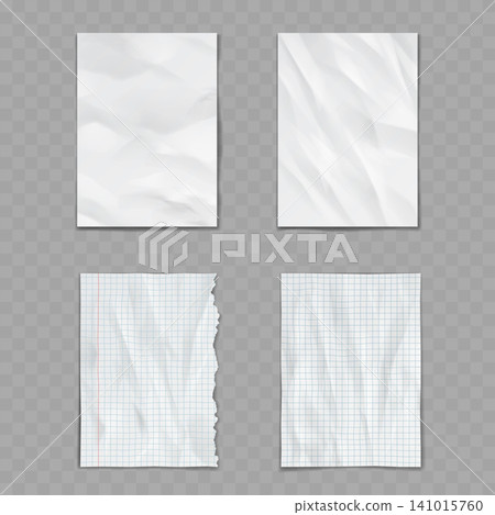 Crumpled White Paper Sheet Mockup Set Vector Crumpled White Paper Sheet Mockup Set Vector 141015760
