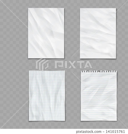 Crumpled White Paper Sheet Mockup Set Vector Crumpled White Paper Sheet Mockup Set Vector 141015761