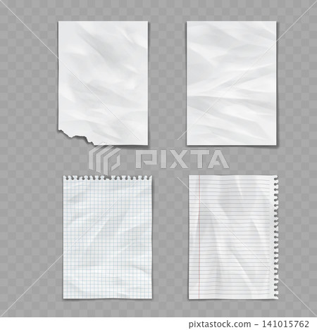 Crumpled White Paper Sheet Mockup Set Vector Crumpled White Paper Sheet Mockup Set Vector 141015762