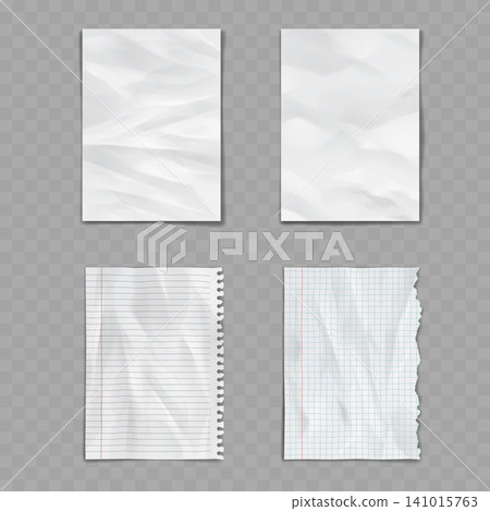 Crumpled White Paper Sheet Mockup Set Vector Crumpled White Paper Sheet Mockup Set Vector 141015763