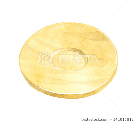 Wooden tea coaster - Hand-painted watercolor illustration material Wooden tea coaster - Hand-painted watercolor illustration material 141015812