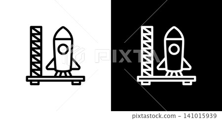 Rocket icon on launch pad Rocket icon on launch pad 141015939