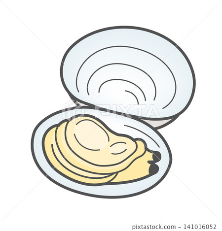 Icon of a clam with its shell open Icon of a clam with its shell open 141016052