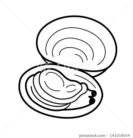 Icon of a clam with its shell open Icon of a clam with its shell open 141016054