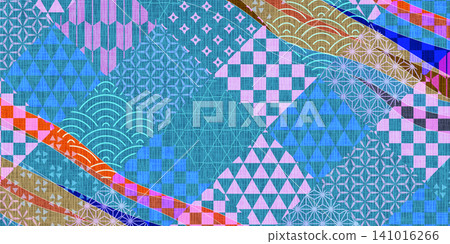 Vibrantly colored Japanese geometric pattern textiles Vibrantly colored Japanese geometric pattern textiles 141016266