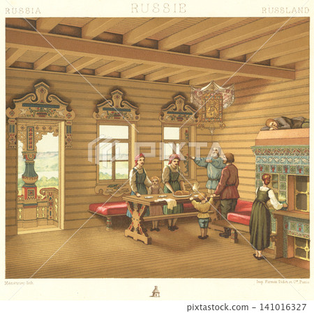 Illustration of a Russian house Illustration of a Russian house 141016327