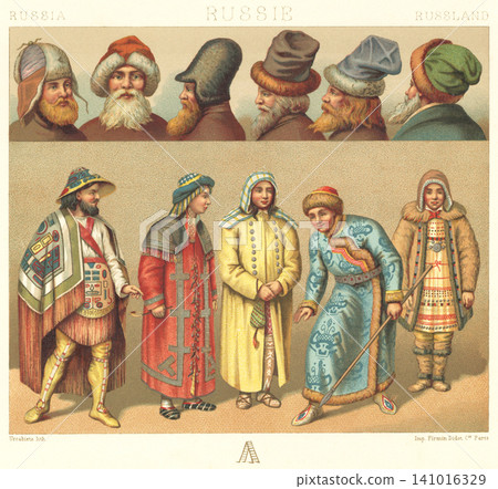 Illustration of Russian folk costume Illustration of Russian folk costume 141016329