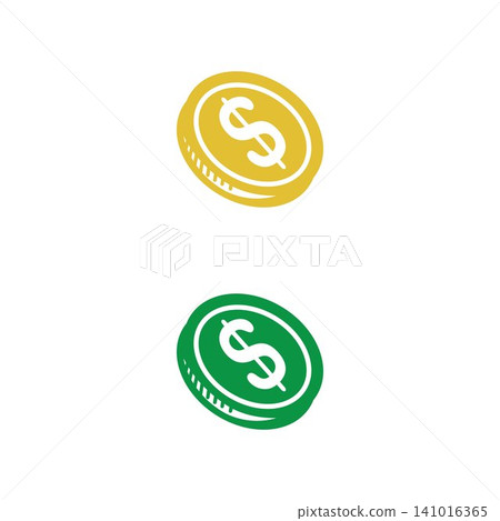 A clean and professional vector illustration of a US dollar gold coin. This coin features a dollar sign. A clean and professional vector illustration of a US dollar gold coin. This coin features a dollar sign. 141016365