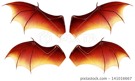 Two sets of wings inspired by demons or bats. 141016667