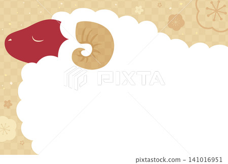 2027 Year of the Sheep_New Year's Card Design without Text_Simple Sheep Silhouette 3_Horizontal 2027 Year of the Sheep_New Year's Card Design without Text_Simple Sheep Silhouette 3_Horizontal 141016951