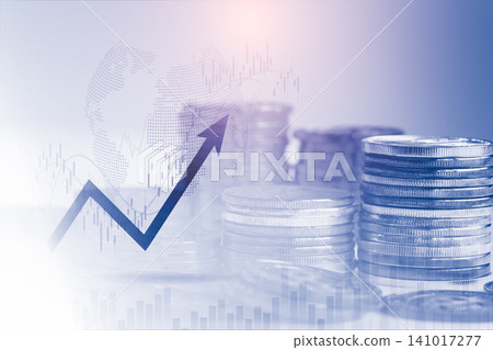 Business man on digital stock market financial indicator background. Digital business and stock market financial indicator on LED. Double exposure of business man and digital stock market financial. Business man on digital stock market financial indicator background. Digital business and stock market financial indicator on LED. Double exposure of business man and digital stock market financial. 141017277