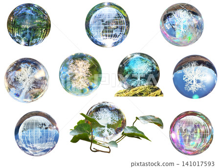 Cutout Material Set - Glass Tree and Globe 1 Cutout Material Set - Glass Tree and Globe 1 141017593