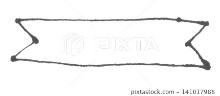 Line frame ribbon drawn with a thin watercolor pen 2 141017988