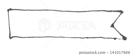 Line frame ribbon drawn with a thin watercolor pen 3 141017989