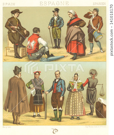 Illustration of Spanish traditional costume Illustration of Spanish traditional costume 141018170