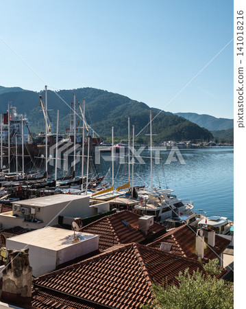 Marmaris marina and harbor panoramic view from above in Turkey Marmaris marina and harbor panoramic view from above in Turkey 141018216